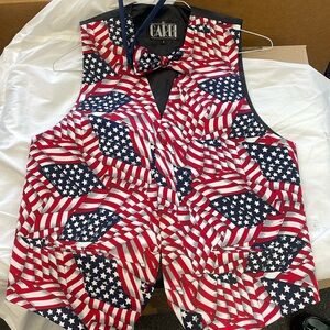 Stars and Stripes Presidential Inaugural Vest and Bow Tie Size Small